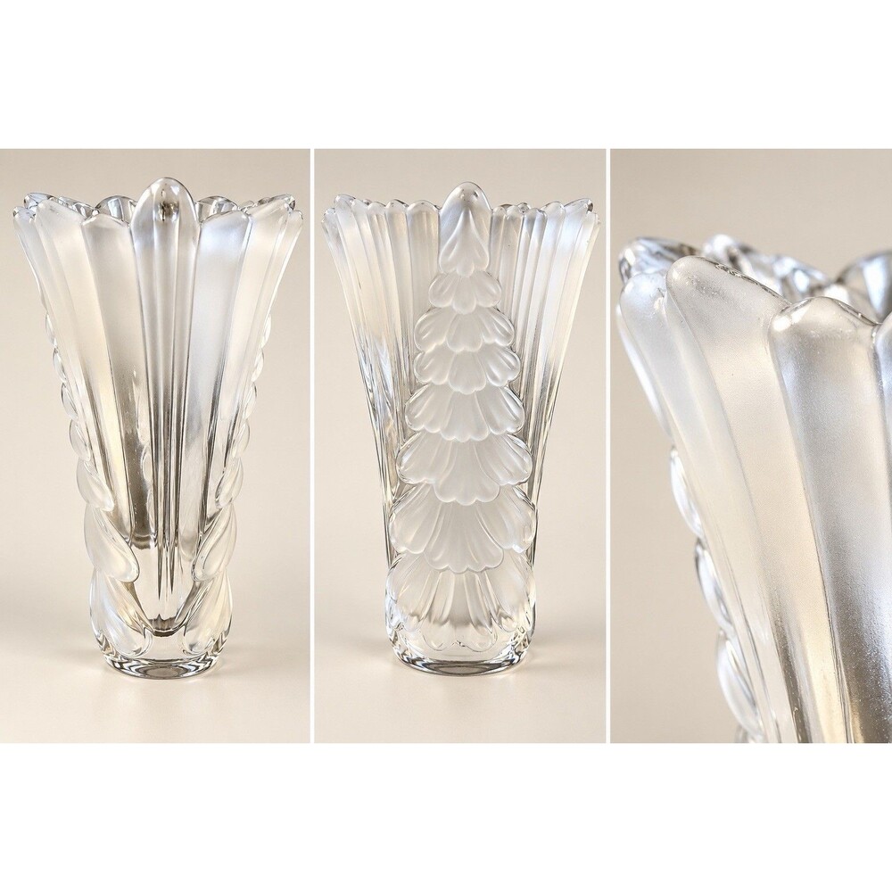 Stunning Mikasa Frosted Floral Glass Vase